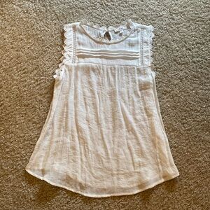 High neck white tank top